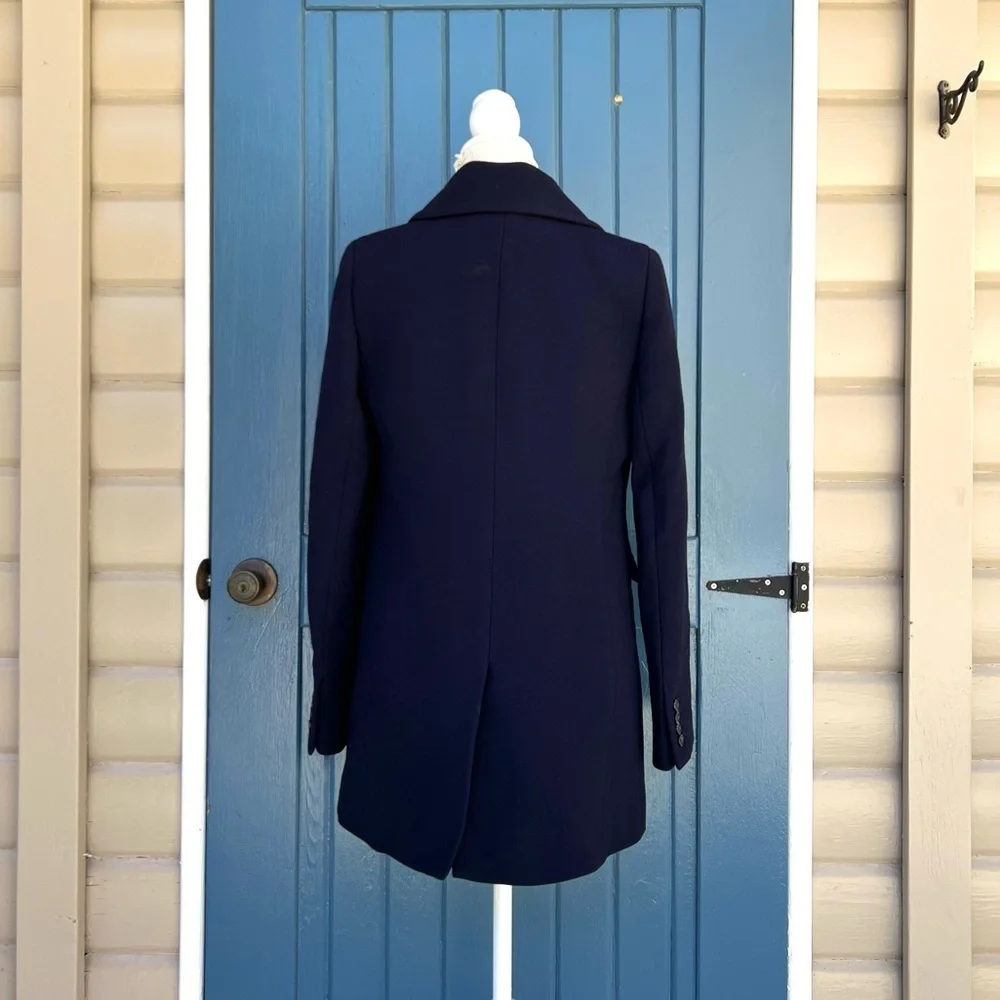 J.Crew Double Breasted Pockets Pea Coat Navy Blue Women Size 4